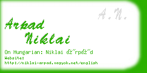 arpad niklai business card